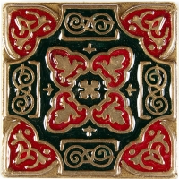 Bronzová dekorace Enameled Persia 1658, 5x5 cm